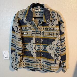 Boutique Mystree Aztec Western Wool Blend Shacket Jacket Women's Size M